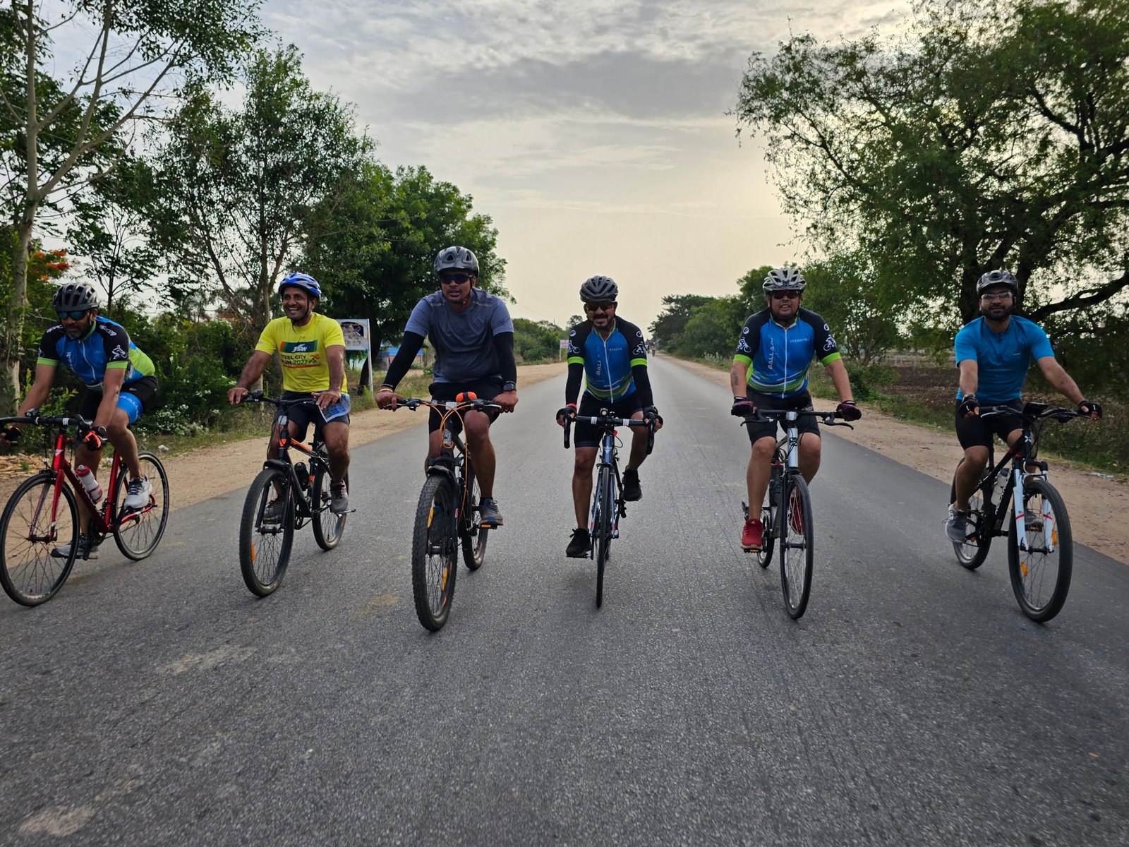 BCR cyclists riding together on a country road